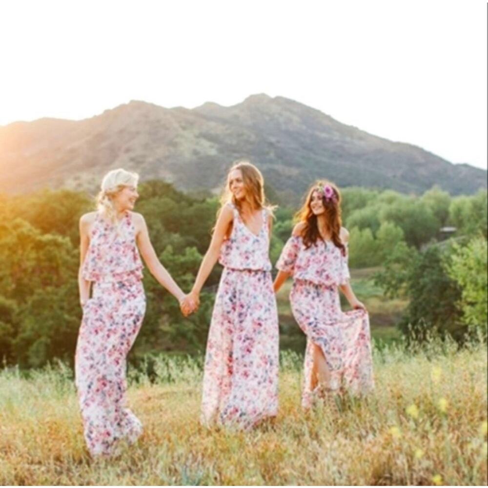 Show Me Your Mumu Floral Kendall Slit Maxi Dress Women Medium Weddings Prom - Picture 2 of 11